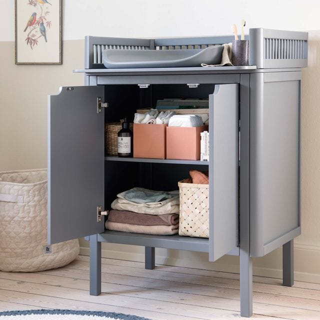 Skötbord Med Dörrar - Classic Grey Sebra