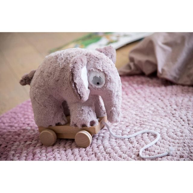 Dragleksak I Plysch Elefant Rosa Sebra