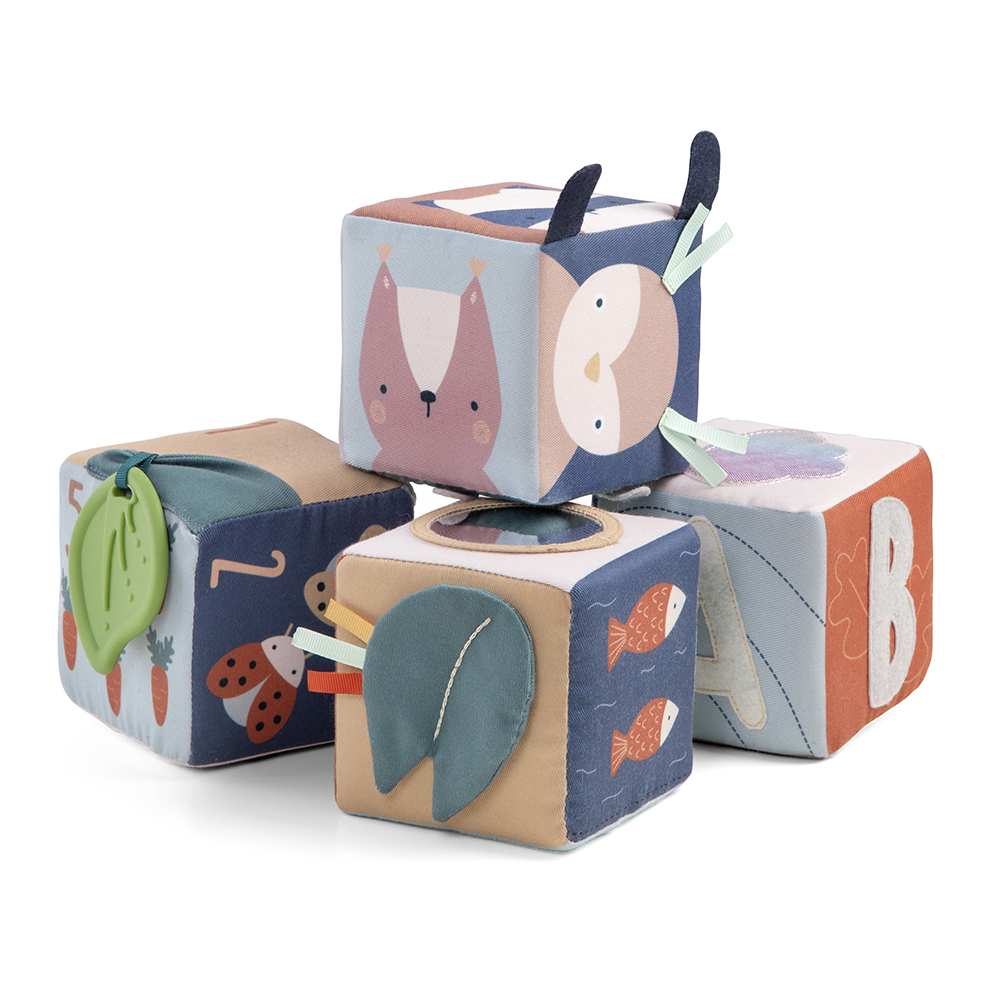 Sebra Mjuka Stapelleksaker 4-pack Woodland