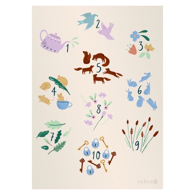 Poster Med Siffror - Daydream Sebra