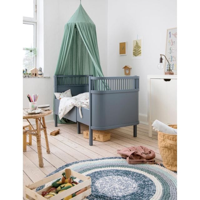 Växasäng 2 i 1 Baby & Juniorsäng - Lake Blue Sebra