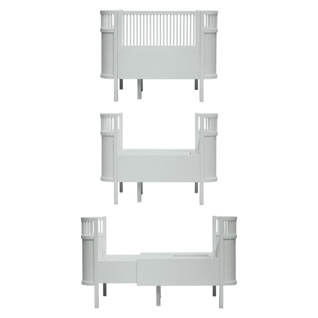 Växasäng 2 i 1 Baby & Juniorsäng - Mist Green Sebra