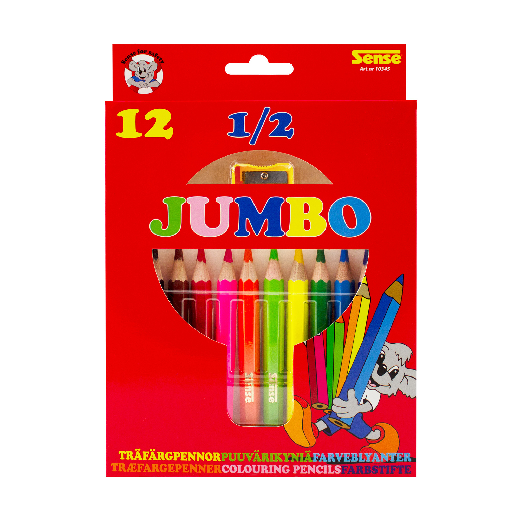 SENSE Träfärgpennor 1/2 Jumbo 12-pack