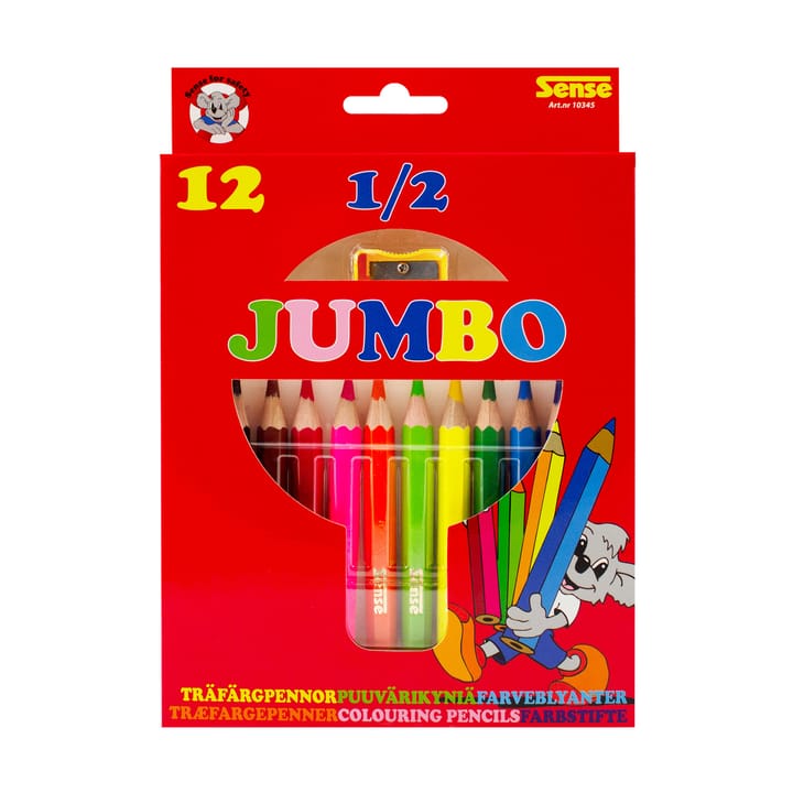 Träfärgpennor 1/2 Jumbo 12-pack SENSE
