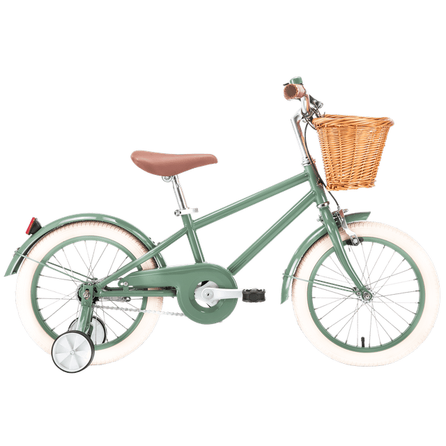 Barncykel Trampa 16" Rak - Grön Stålhästen
