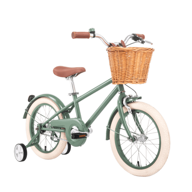 Barncykel Trampa 16" Rak - Grön Stålhästen