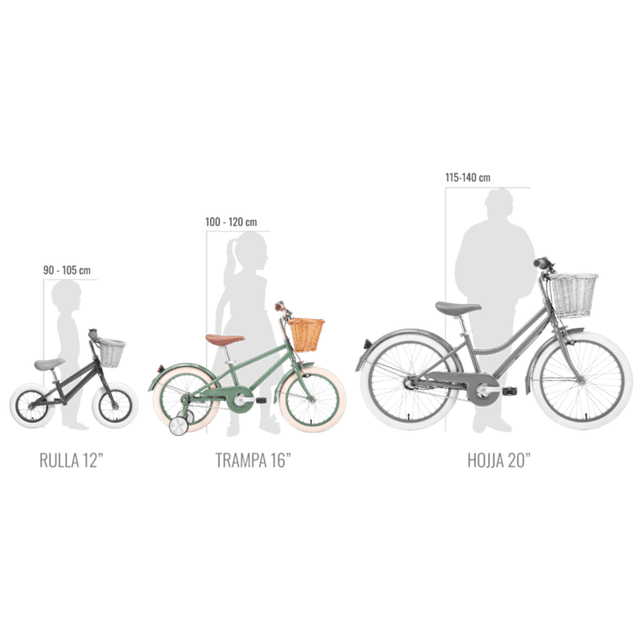 Barncykel Trampa 16" Rak - Grön Stålhästen