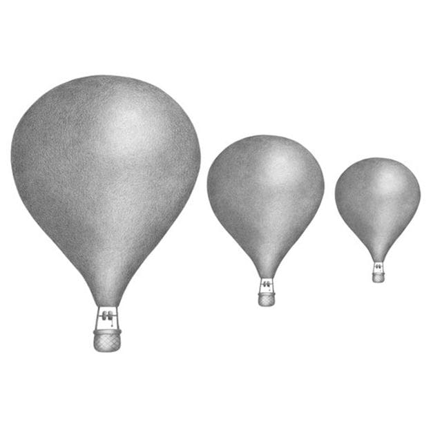 Väggdekoration Luftballonger Grafitgrå Stickstay