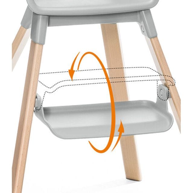 Clikk Barnmatstol - Cloud Grey Stokke