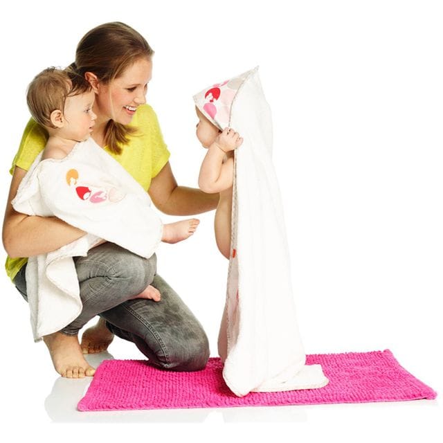 Handduk Med Huva - Rosa Stokke