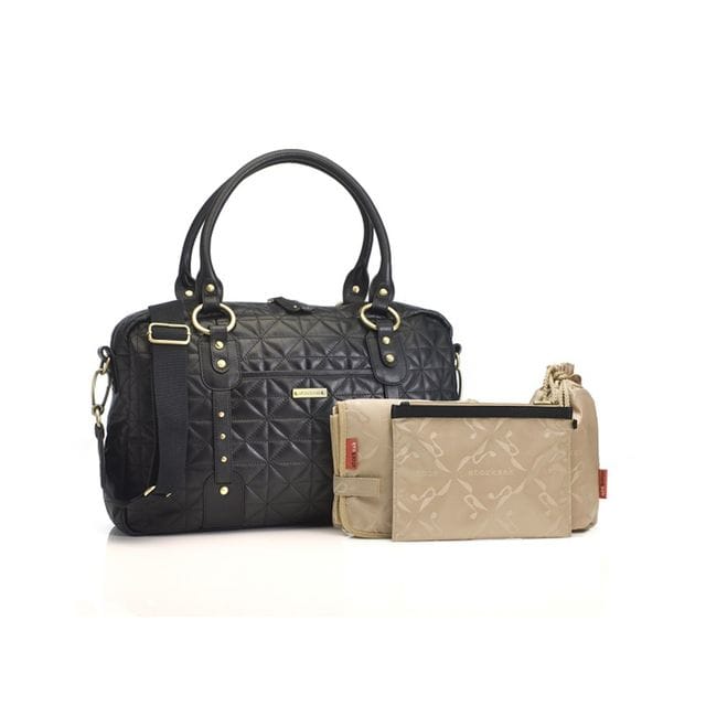 Skötväska Elizabeth Leather - Quilted Black Storksak