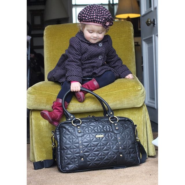 Skötväska Elizabeth Leather - Quilted Black Storksak