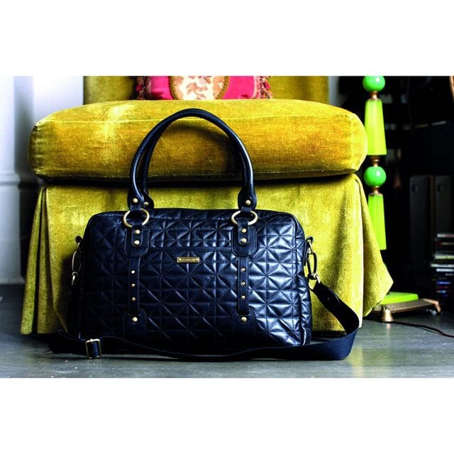 Skötväska Elizabeth Leather - Quilted Black Storksak