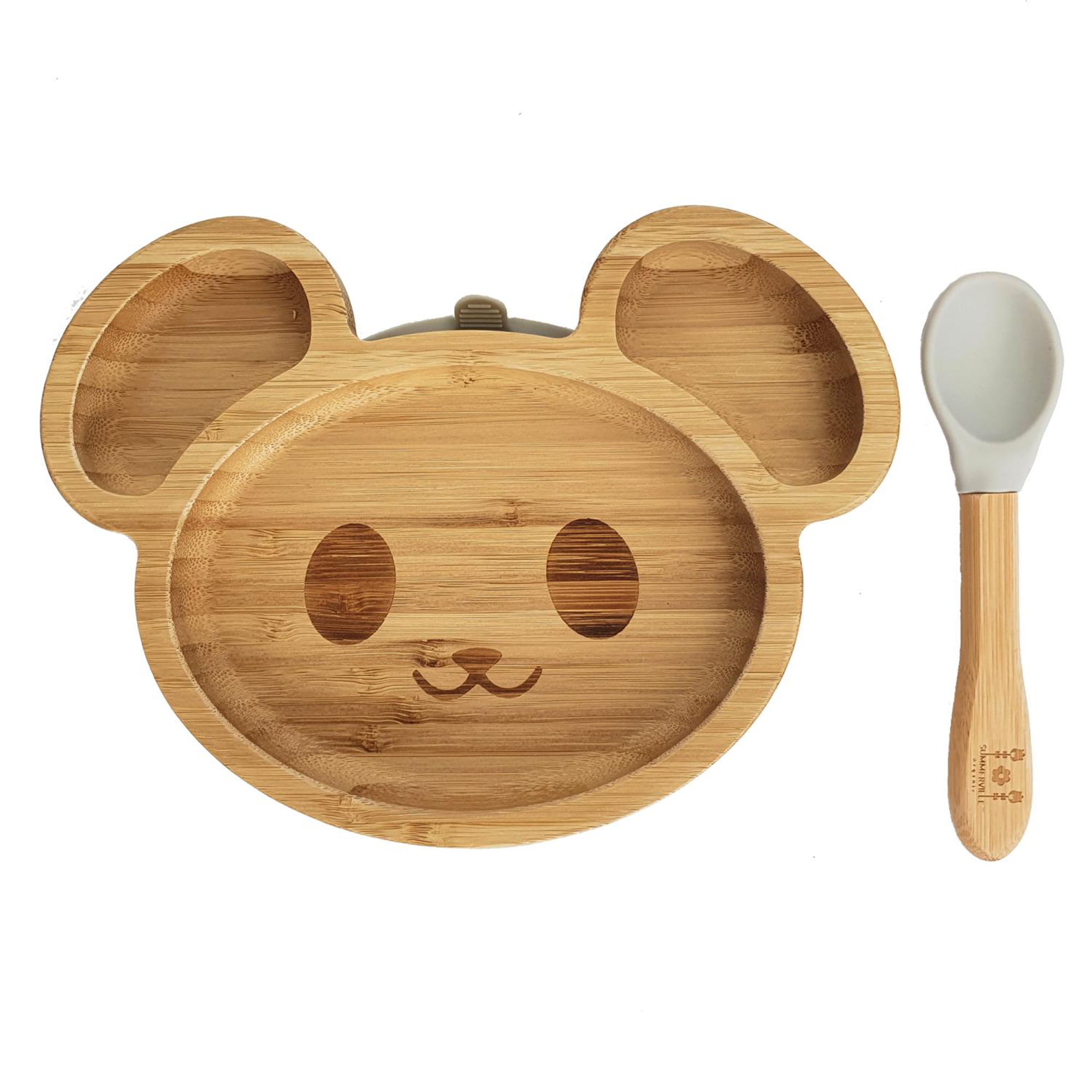 Product Image for Summerville  Tallrik & Sked Bambu Mus, Grå - BabyWorld
