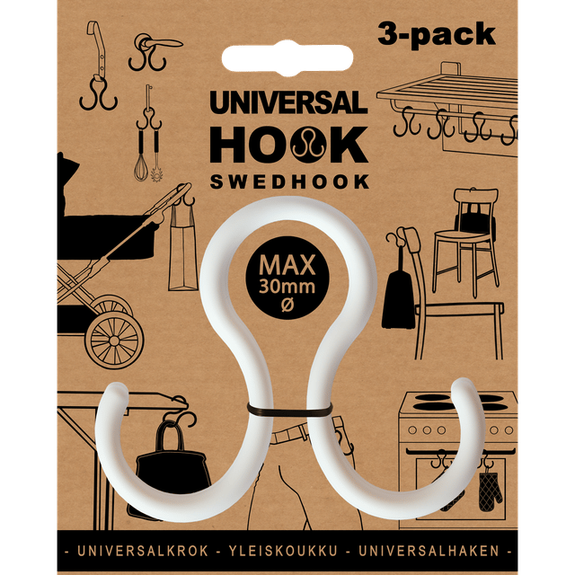 Universalkrok 3-Pack - Vit