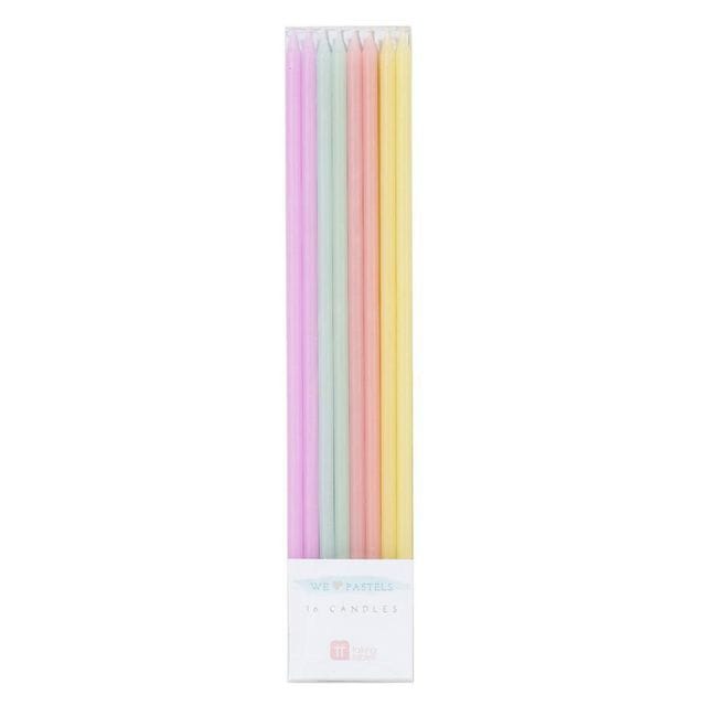 Pastell Long Thin Candles 16-Pack Talking Tables