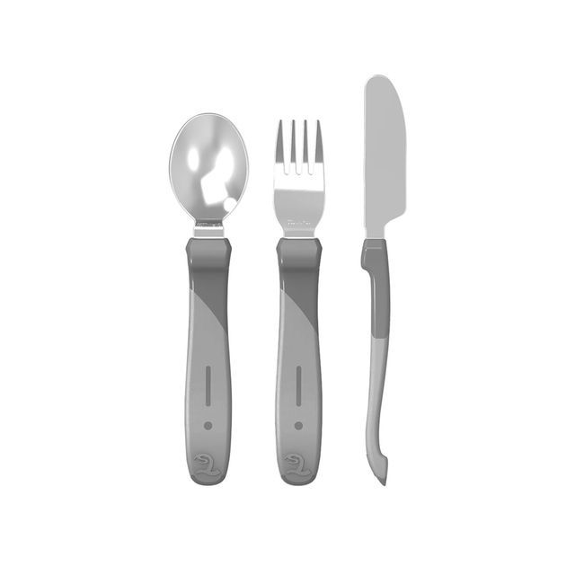 Product Image for Twistshake  Äta-Själv-Set Rostfritt Stål, Grå - BabyWorld