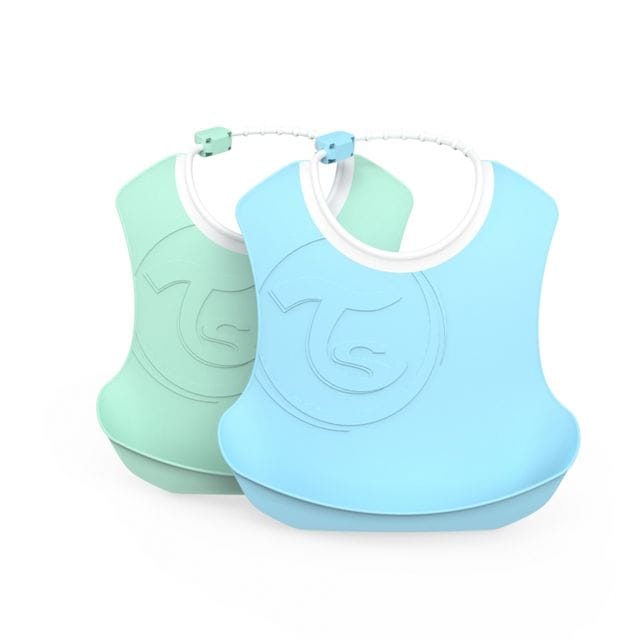 Haklapp 4+ Mån Pastell Blå & Grön 2-Pack Twistshake