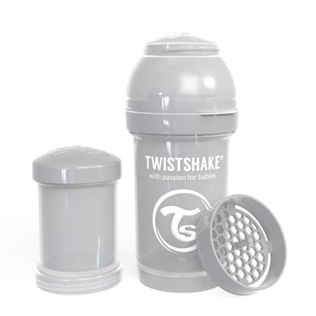 Nappflaska Anti Colic 180ml Pastell - Grå Twistshake