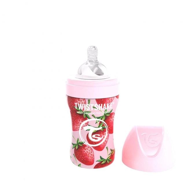 Nappflaska Anti Colic Rostfritt Stål 26 - Strawberry Twistshake