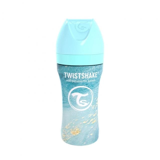 Nappflaska Anti Colic Rostfritt Stål 33 - Marble Blue Twistshake