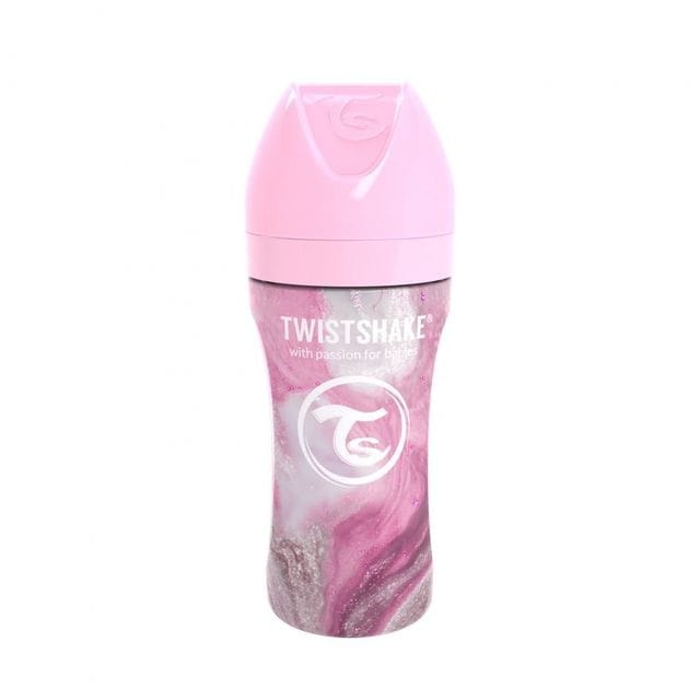 Nappflaska Anti Colic Rostfritt Stål 33 - Marble Pink Twistshake