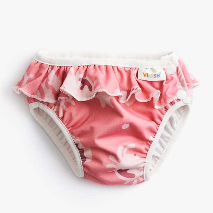 Badblöja Sidoknäppt - Pink Whale Frill Vimse