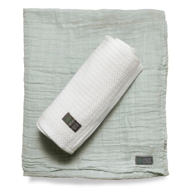 Soft Grid + Muslinfilt EKO - Vit/Grön Vinter & Bloom