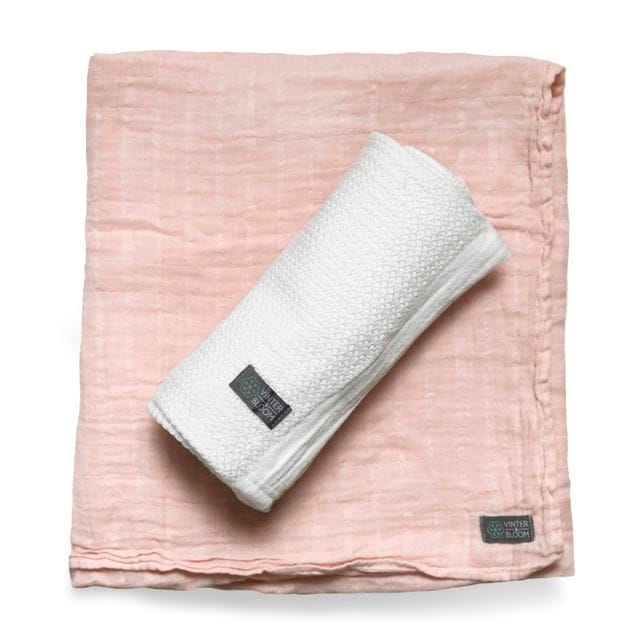 Soft Grid + Muslinfilt EKO - Vit/Rosa Vinter & Bloom