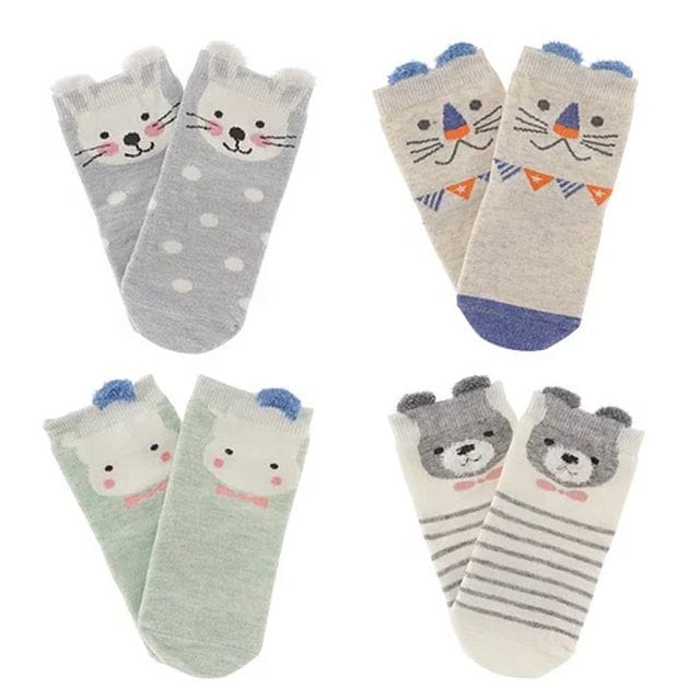 Baby Sockor 1-2Y Blå 4-Pack Virgel