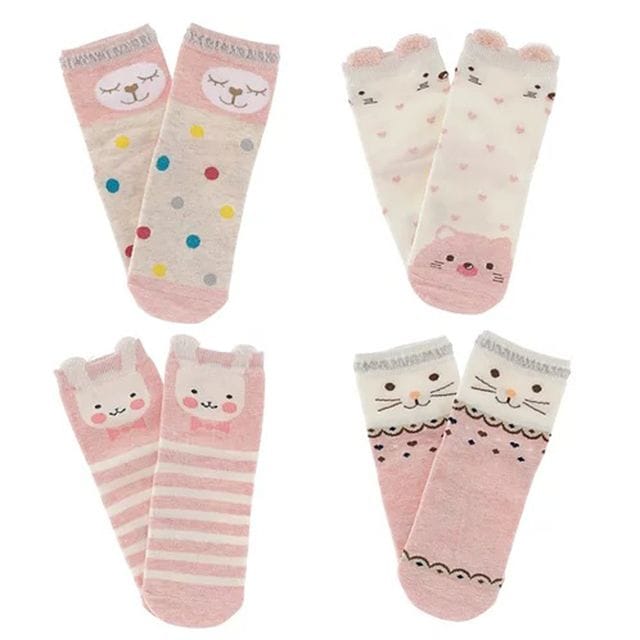 Baby Sockor 1-2Y Rosa 4-Pack Virgel