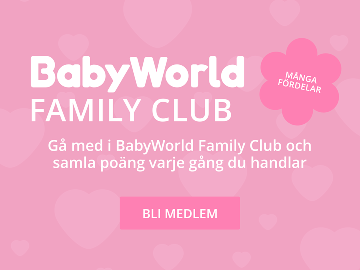 Gå med i BabyWorld Family Club och samla poäng varje gång du handlar.