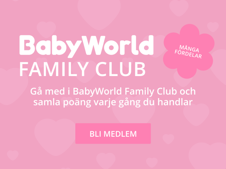 Gå med i BabyWorld Family Club och samla poäng varje gång du handlar.